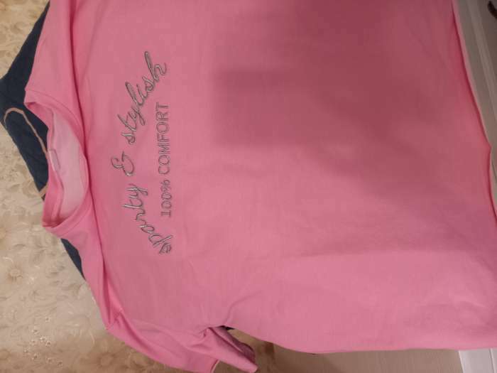 Фотография покупателя товара Футболка женская MINAKU OVERSIZE FIT: SPORTY & STYLISH цвет светло-розовый, р-р 42 - Фото 2