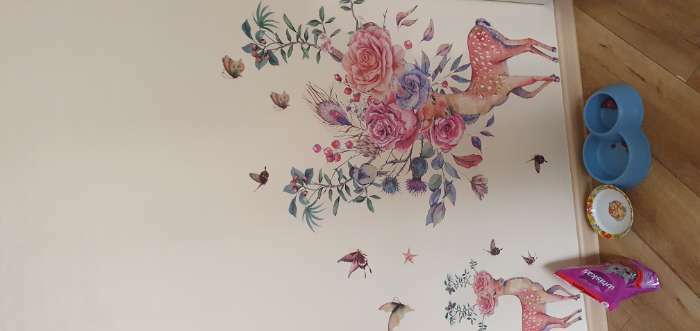 Фотография покупателя товара Наклейка интерьерная «Олени с цветущими рогами», 50×70 см - Фото 6