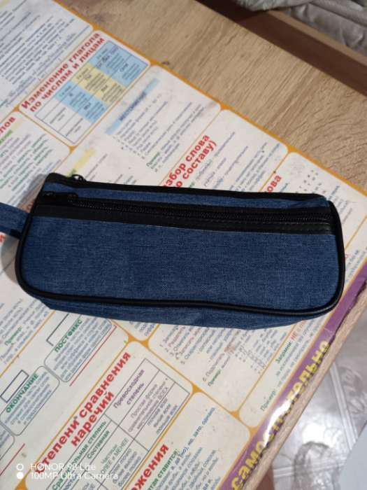 Фотография покупателя товара Пенал школьный на молнии Calligrata «Джинс», 2 отделения, текстиль, МИКС - Фото 6