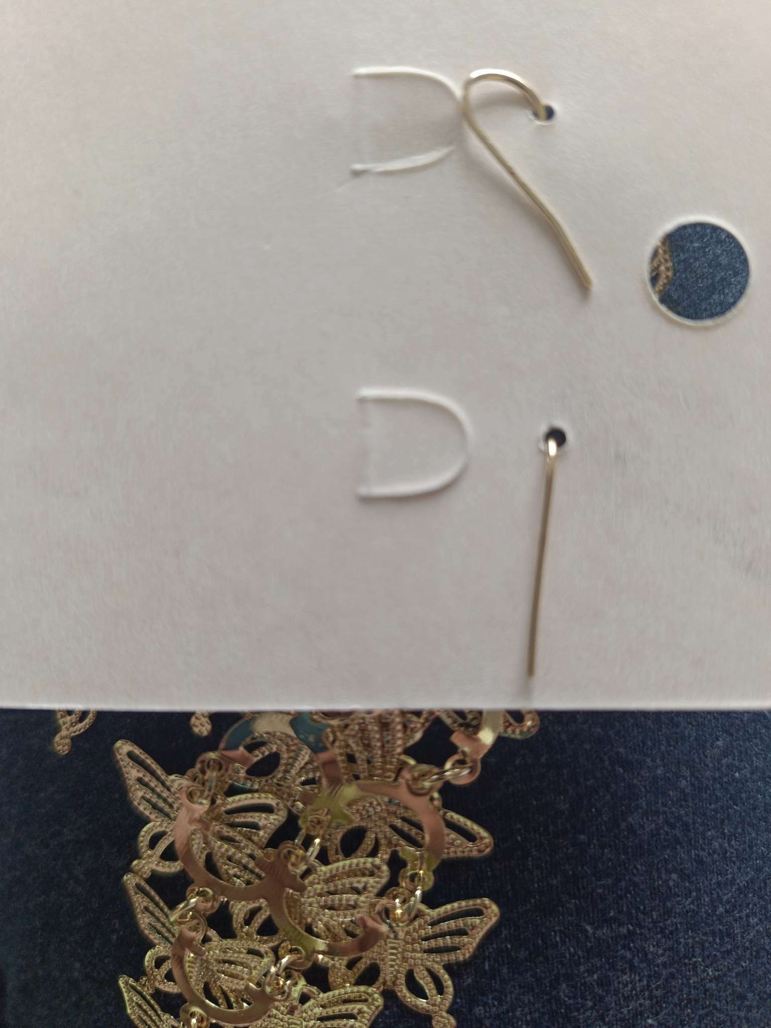 Фотография покупателя товара Серьги висячие «Бабочки» рой, цвет золото,10 см - Фото 2