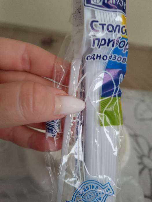 Фотография покупателя товара Набор белых пластиковых одноразовых ложек, 16,5 см, 12 шт - Фото 5
