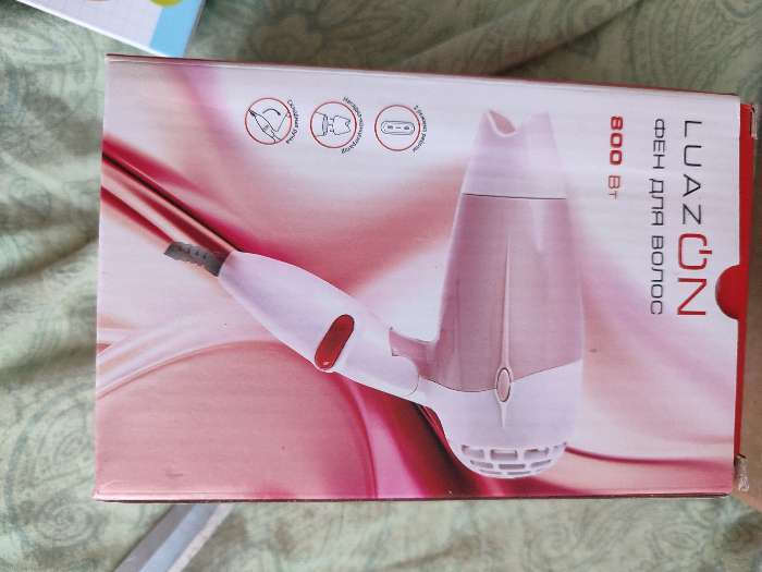 Фотография покупателя товара Фен Luazon LF-23, 800 Вт, 2 режима, складная ручка, розовый