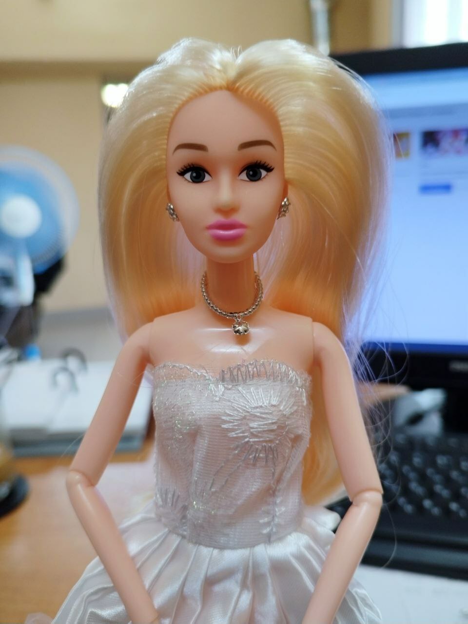 Фотография покупателя товара Кукла-модель шарнирная «Невеста Анна», в платье - Фото 1