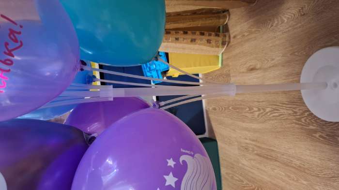 Фотография покупателя товара Стойка для воздушных шаров с подставкой под воду/песок на 7 шаров, высота 160 см - Фото 2