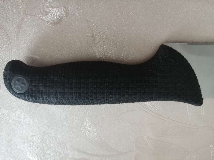 Фотография покупателя товара Нож кухонный «Верон», лезвие 20 см, ручка soft-touch, цвет чёрный - Фото 1
