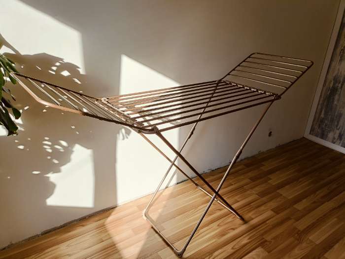 Фотография покупателя товара Сушилка для белья напольная, рабочая длина 18 м, серая - Фото 2