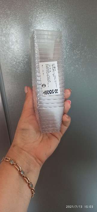 Фотография покупателя товара Форма пластиковая одноразовая для фуршетов «Квадрат», 60 мл, цвет прозрачный - Фото 2