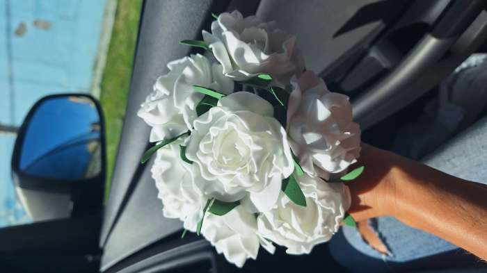 Фотография покупателя товара Букет "Объёмный цветок" 7 цветков, белый