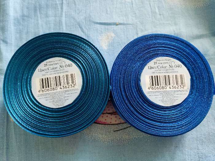 Фотография покупателя товара Лента атласная, 12 мм × 33 ± 2 м, цвет синий №040 - Фото 10