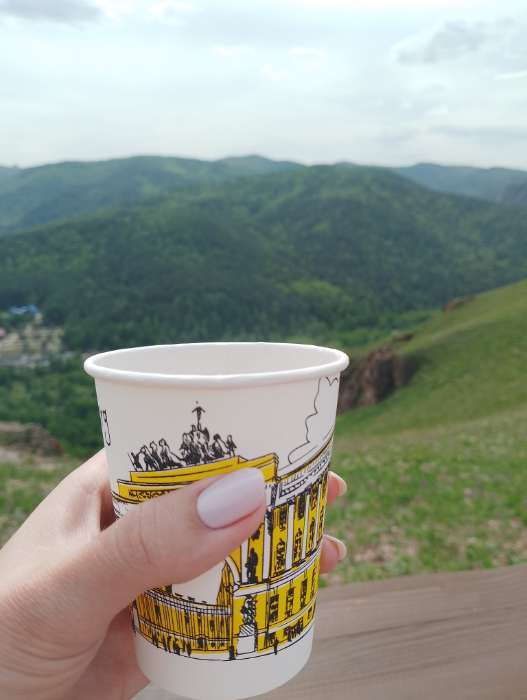 Фотография покупателя товара Стакан одноразовый бумажный «Города» для горячих напитков, 250 мл, цветной, диаметр 80 мм МИКС - Фото 3