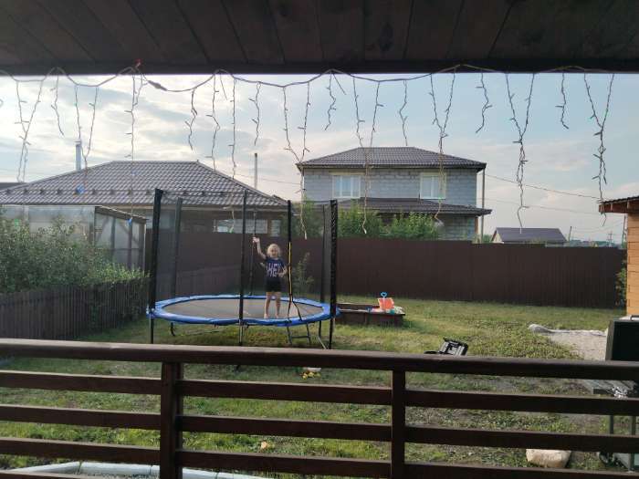 Фотография покупателя товара Батут ONLITOP, d=488 см, высота сетки 173 см, с лестницей, цвет синий - Фото 7