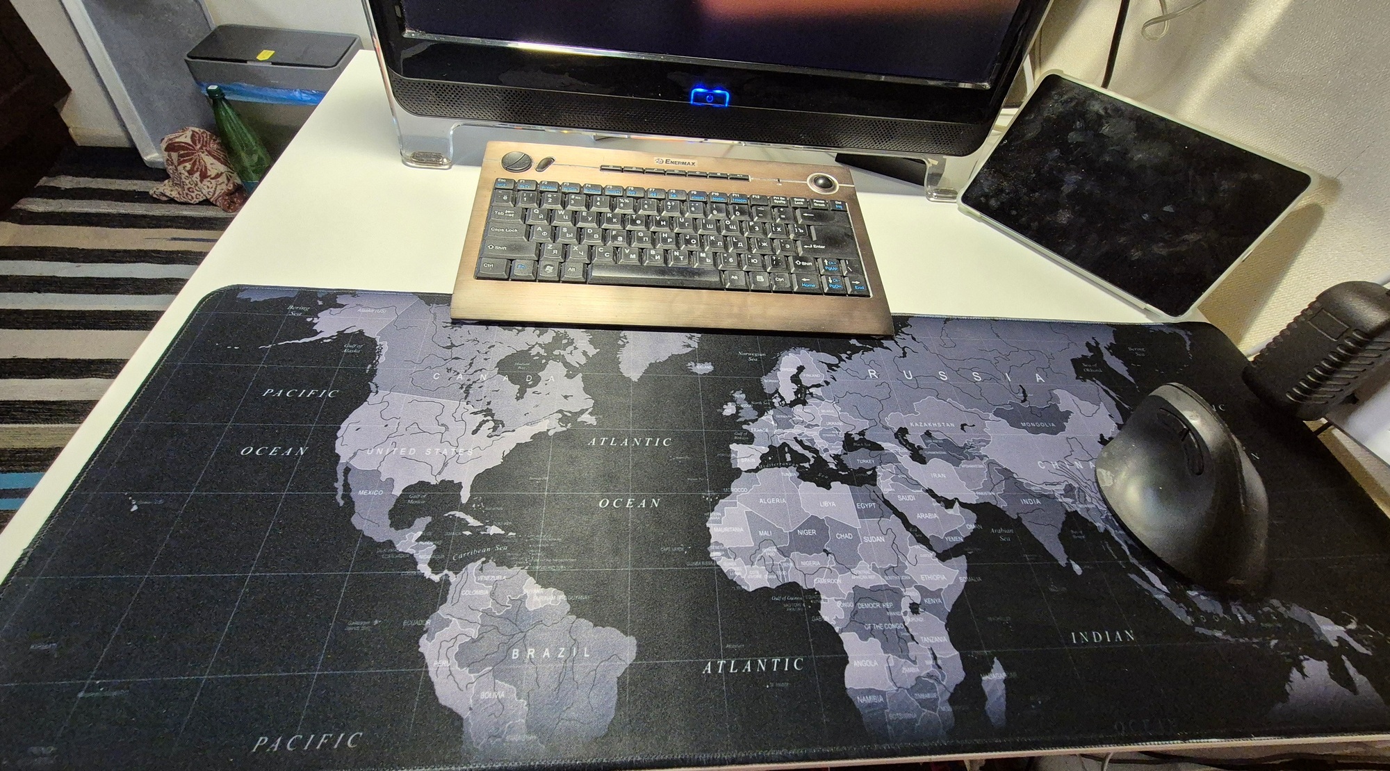 Фотография покупателя товара Коврик для компьютерной мыши «Карта», 30×80 см - Фото 1