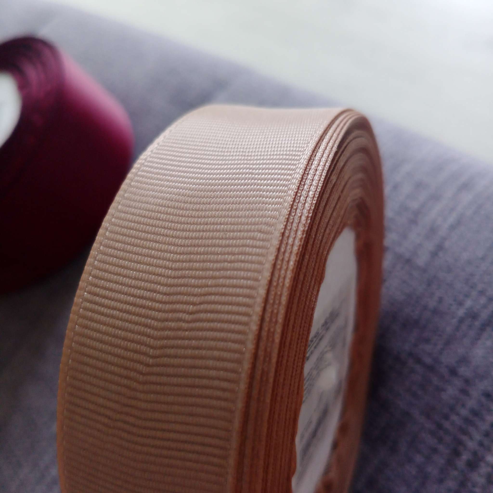 Фотография покупателя товара Лента репсовая, 25 мм, 23±1 м, бежевая №173 - Фото 1