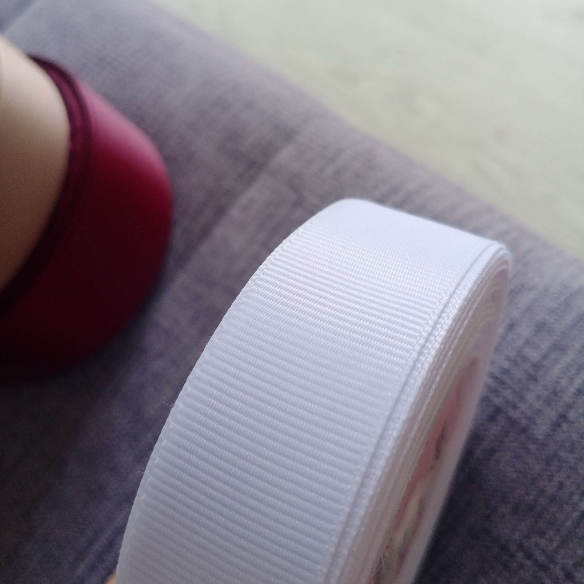 Фотография покупателя товара Лента репсовая, 38 мм, 23±1 м, белая №01 - Фото 8