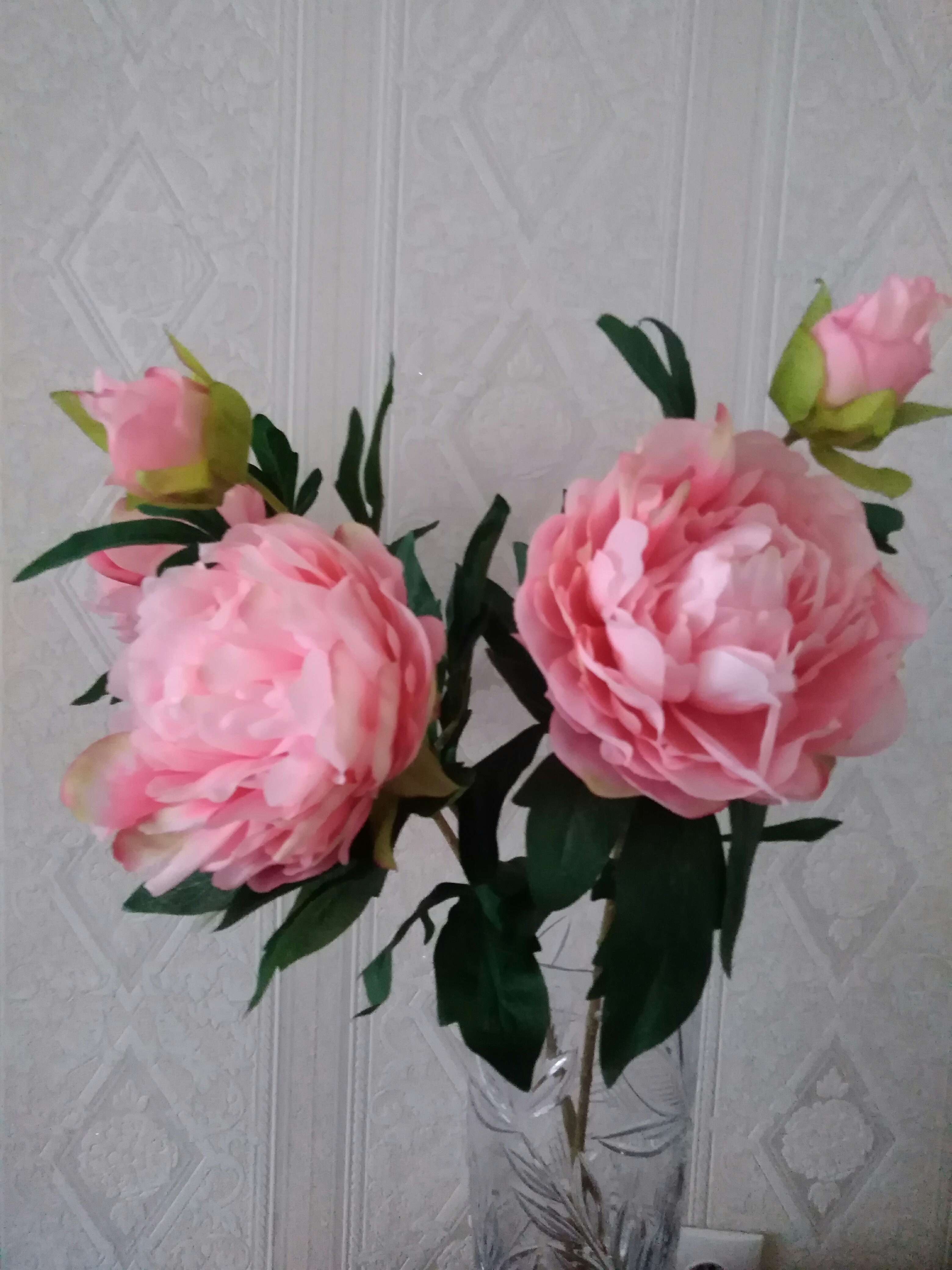 Фотография покупателя товара Цветы искусственные "Пион дуо" 12х60 см, розовый