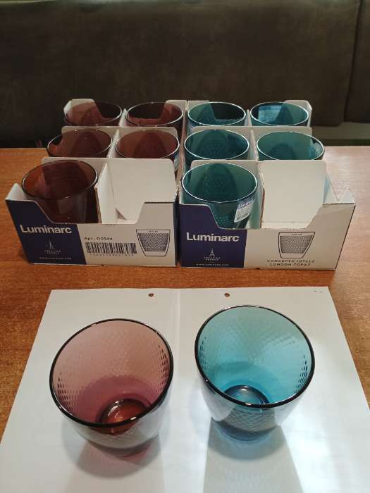 Фотография покупателя товара Стакан низкий стеклянный «Концепто Идиль», 250 мл, цвет лондон топаз