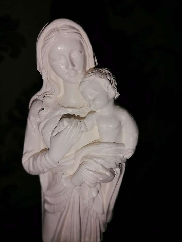 Фотография покупателя товара Фигура "Дева Мария с младенцем" белая 24см - Фото 1