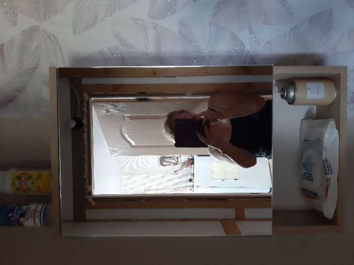 Фотография покупателя товара Зеркало-шкаф для ванной комнаты "Вена 40" белый/сонома, 40 х 70 х 13,6 см