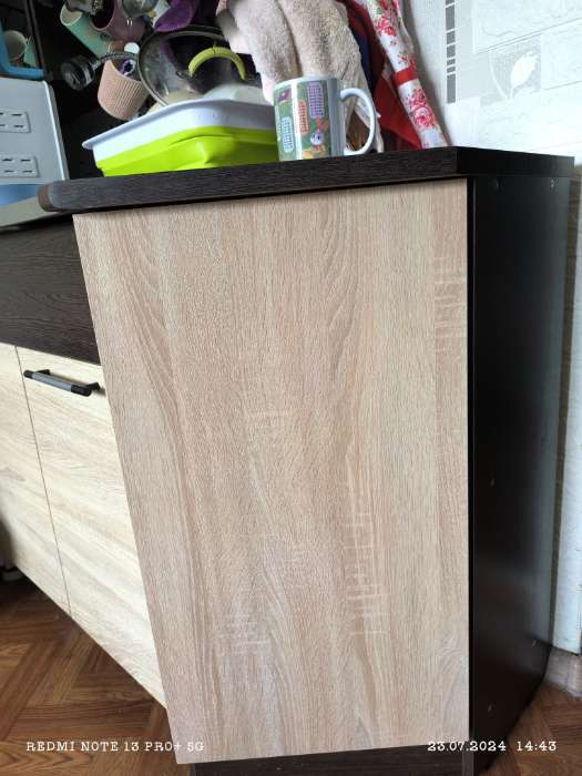 Фотография покупателя товара Шкаф напольный «Сабрина», завершающий, закрытый, правый, 300×600×850 мм, цвет венге/дуб сонома/дуглас тёмный - Фото 2