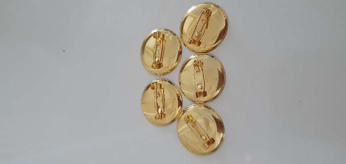 Фотография покупателя товара Основа для броши с круглым основанием СМ-367, (набор 5 шт.) 25 мм, цвет золото