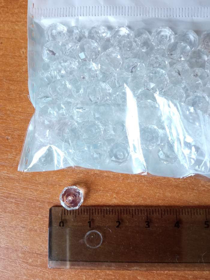 Фотография покупателя товара Бусины для творчества пластик "Кристалл с гранями прозрачный" набор 20 гр 0,4х0,6х0,6 см