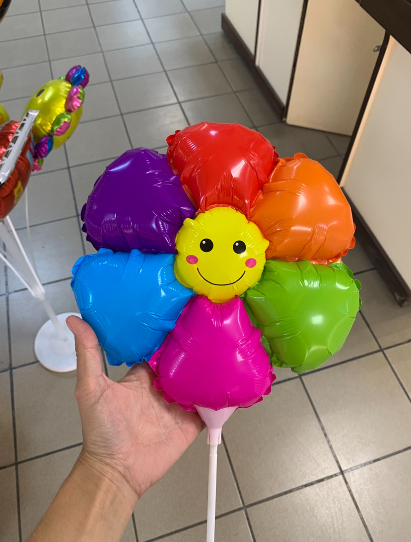 Фотография покупателя товара Воздушный шар фольгированный 18" «Разноцветная ромашка», для палочки - Фото 11