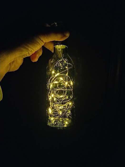 Фотография покупателя товара Гирлянда «Нить» 1 м роса с пробкой, IP20, серебристая нить, 10 LED, свечение фиолетовое, LR44х3 - Фото 110
