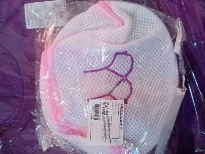 Фотография покупателя товара Мешок для стирки бюстгальтеров Доляна, 18×18×17 см, трёхслойный, крупная сетка, белый - Фото 1