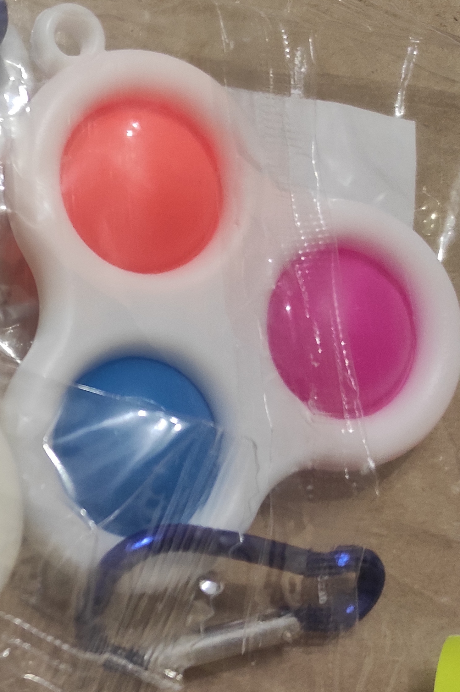 Фотография покупателя товара Антистресс игрушка «Симпл Димпл», POP IT, тройная, с карабином, цвет МИКС - Фото 3