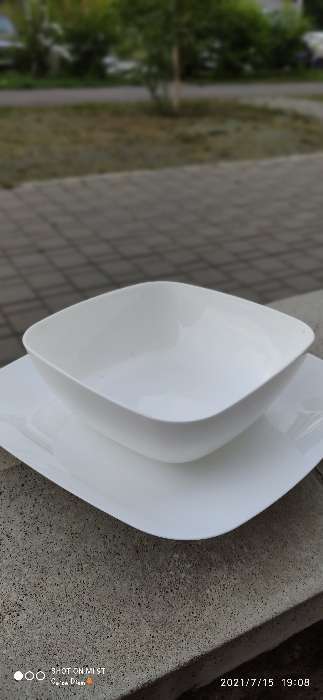 Фотография покупателя товара Тарелка плоская «Квадро», 22×22 см, цвет белый