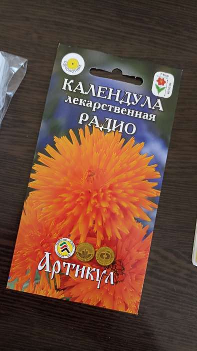 Фотография покупателя товара Семена цветов Календула «Радио», 0.3 г, «Артикул» - Фото 3