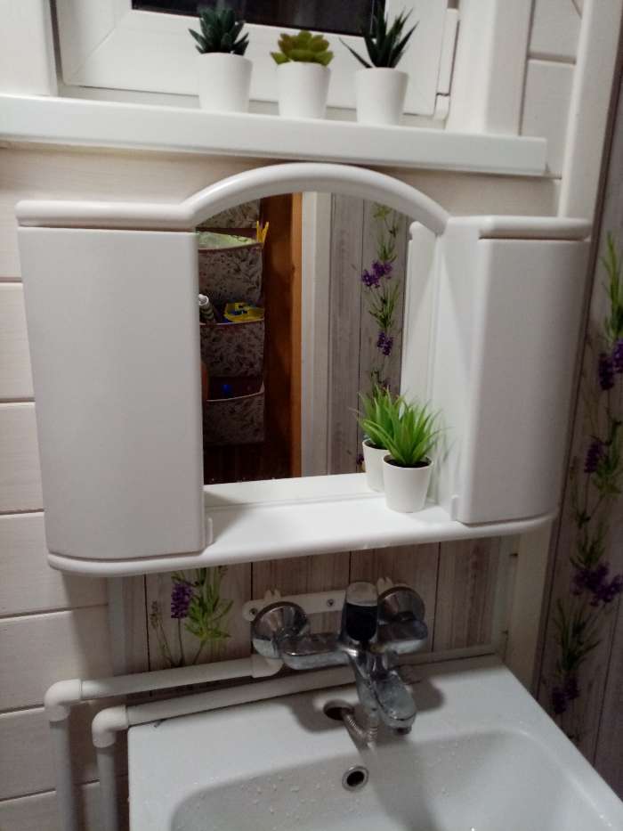 Фотография покупателя товара Шкафчик зеркальный для ванной комнаты «Арго», цвет снежно-белый