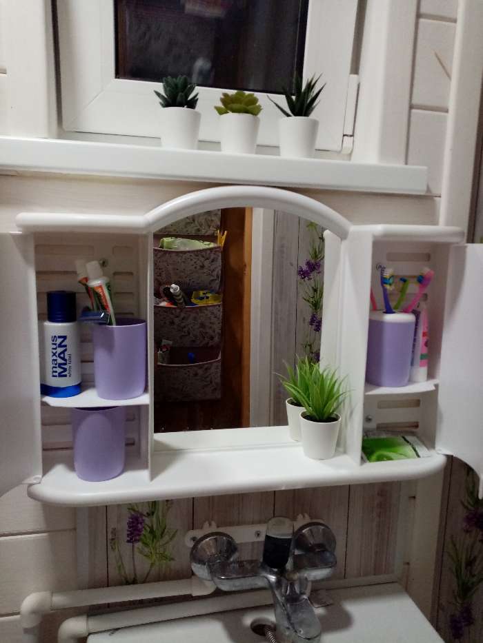 Фотография покупателя товара Шкафчик зеркальный для ванной комнаты «Арго», цвет снежно-белый - Фото 2