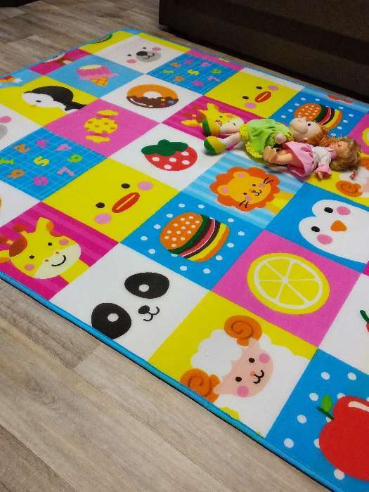 Фотография покупателя товара Игровой коврик для детей на фольгированной основе «Малыши зверята», размер 180х150x0,5 см, Крошка Я - Фото 3