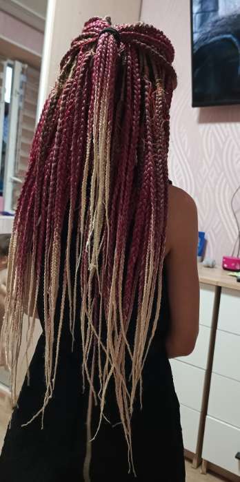 Фотография покупателя товара SIM-BRAIDS Афрокосы, 60 см, 18 прядей (CE), цвет светло-русый(#24) - Фото 2