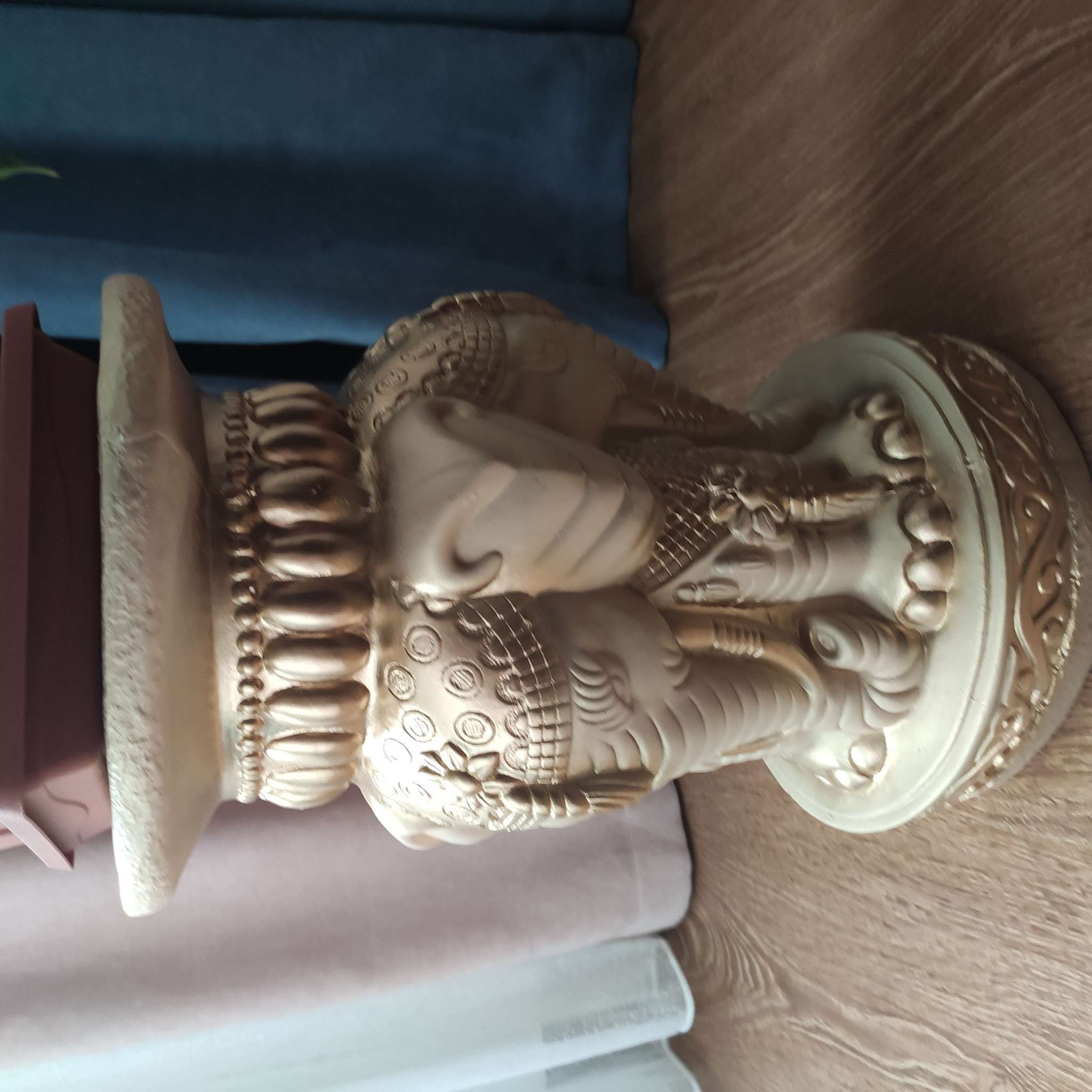 Фотография покупателя товара Фигура-подставка «Три слона», слоновая кость, 43×28×28 см - Фото 1