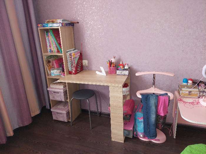 Фотография покупателя товара Вешалка детская «Сердечко», 415 × 305 × 840 мм, цвет розовый - Фото 1