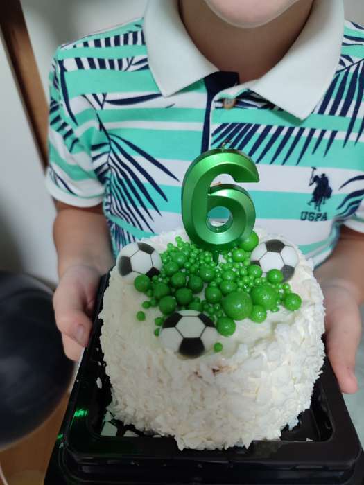 Фотография покупателя товара Свеча в торт на шпажке «Цифра 7», зеленая, 5 см - Фото 20