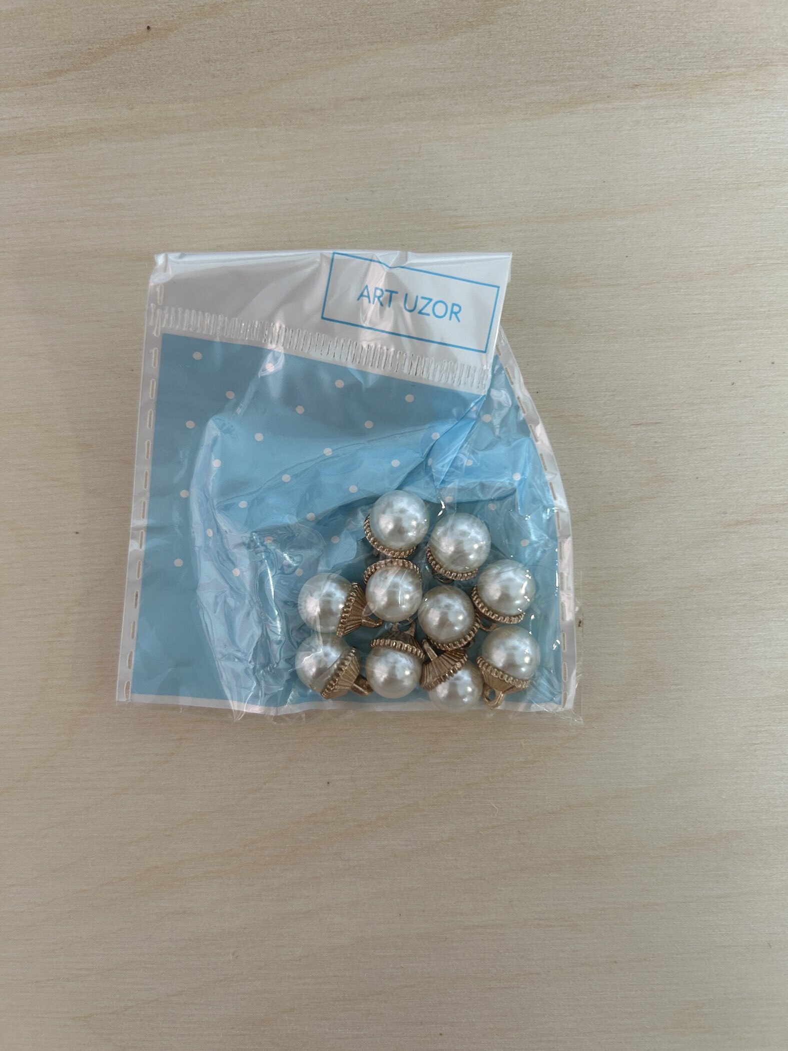 Фотография покупателя товара Декор для творчества пластик «Жемчужный шарик с петелькой-гофре», набор 10 шт. 1.4×1×1 см - Фото 1