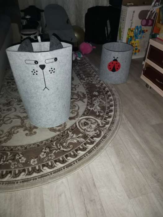 Фотография покупателя товара Корзина для хранения Funny «Котик», серая - Фото 1