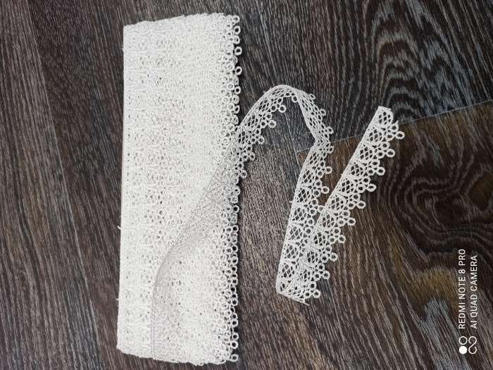 Фотография покупателя товара Кружево гипюровое, 20 мм, 9±0.5 м, цвет белый - Фото 1