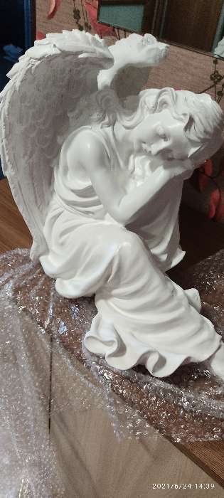 Фотография покупателя товара Светящаяся фигура "Ангел дева сидя большая" 45х35х39см - Фото 11