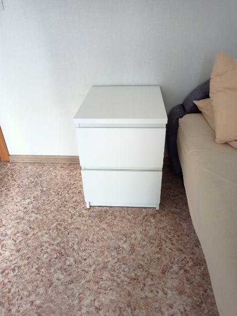 Фотография покупателя товара Прикроватная тумба МАЛЬМ, 2 ящика, цвет белый - Фото 5