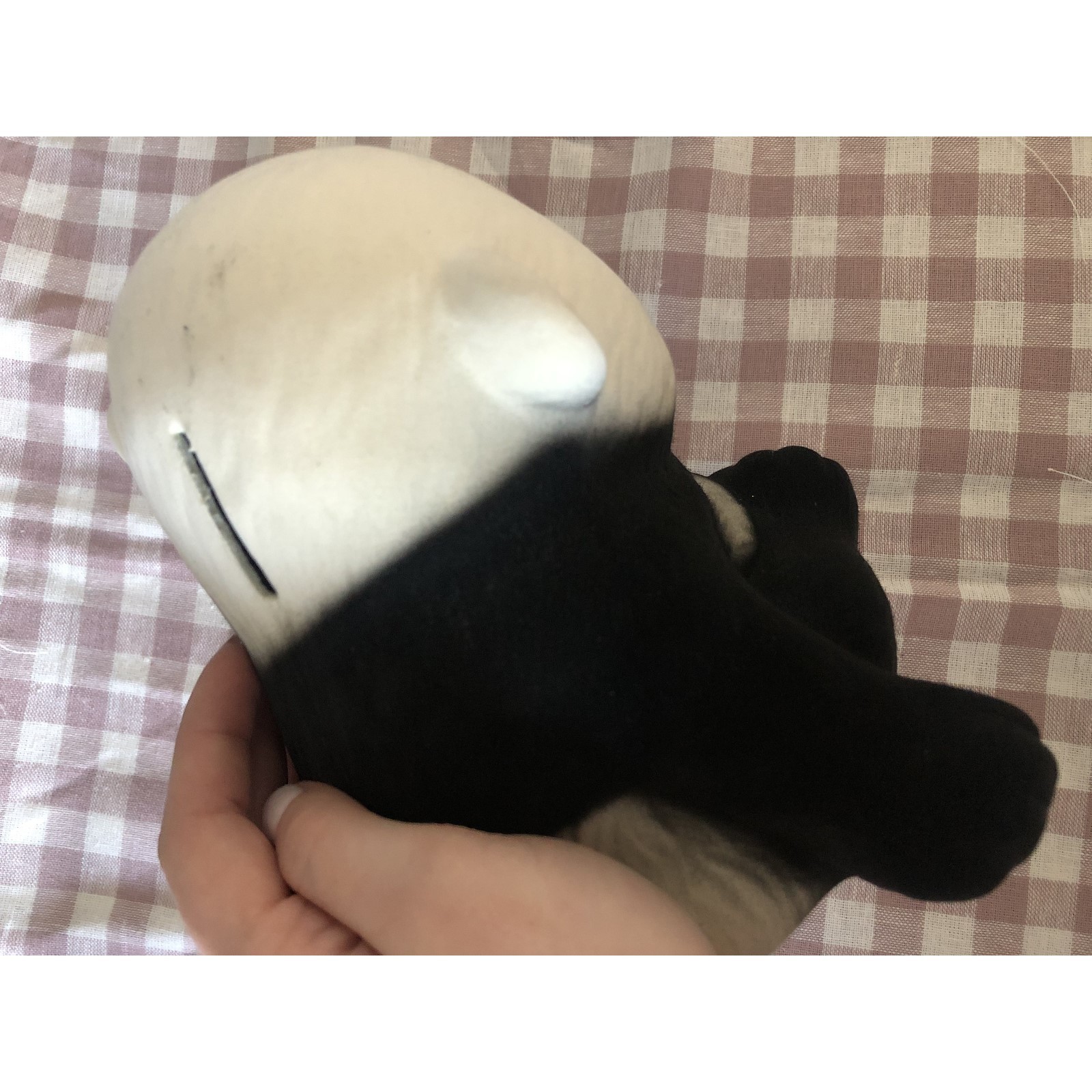 Фотография покупателя товара Копилка "Панда", флок, чёрный цвет, 19 см - Фото 2