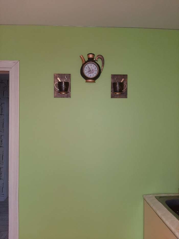 Фотография покупателя товара Часы настенные интерьерные для кухни "Сангино", бесшумные, 26.5 х 24 см, черная медь, АА