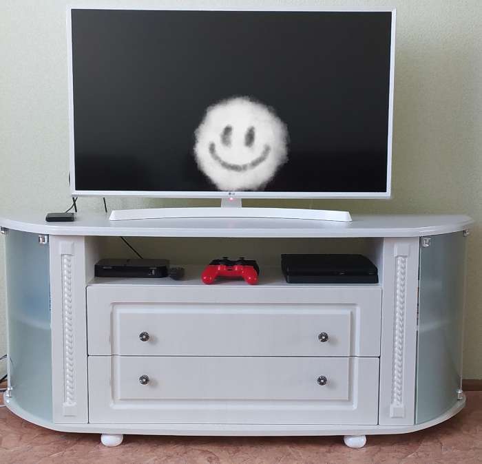 Фотография покупателя товара Тумба ТВ «Азалия», 1500 × 400 × 637 мм, цвет бодега белая