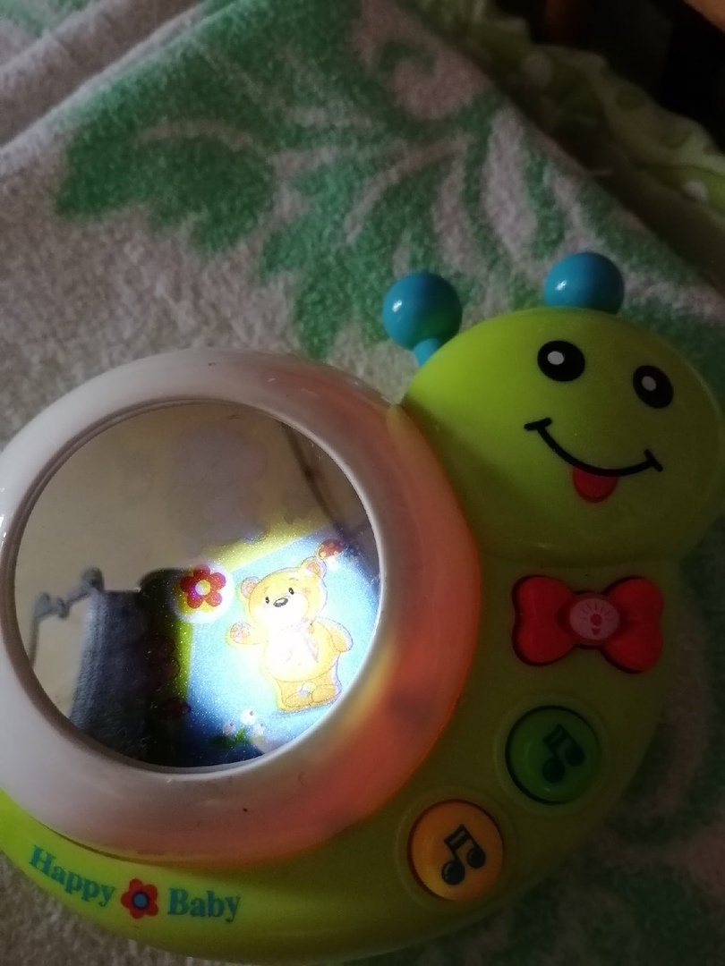 Фотография покупателя товара Музыкальный ночник «Улитка» с картинками животных, световые и звуковые эффекты, цвета МИКС