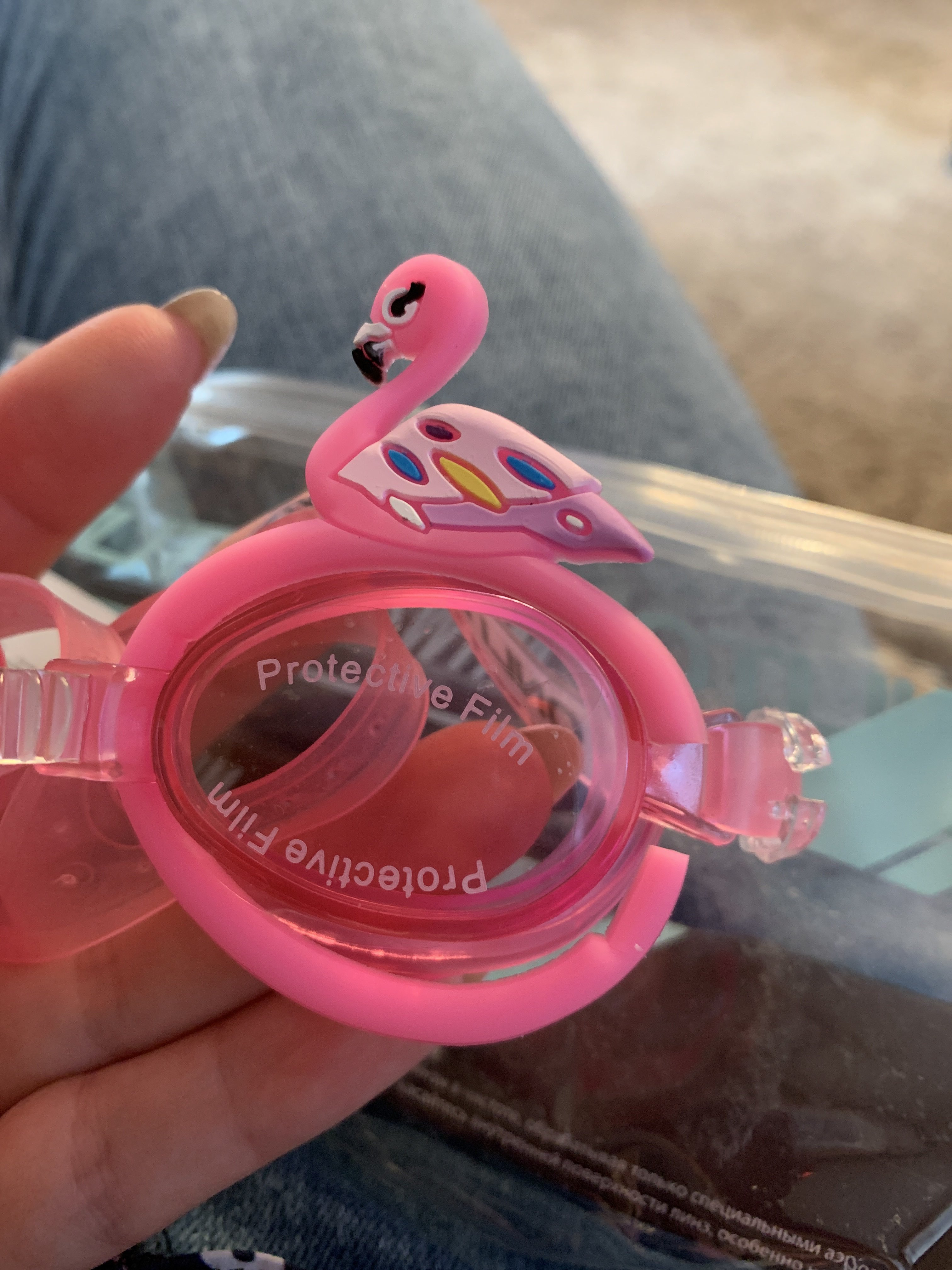 Фотография покупателя товара Очки для плавания детские ONLITOP «Фламинго», беруши, цвета МИКС - Фото 1