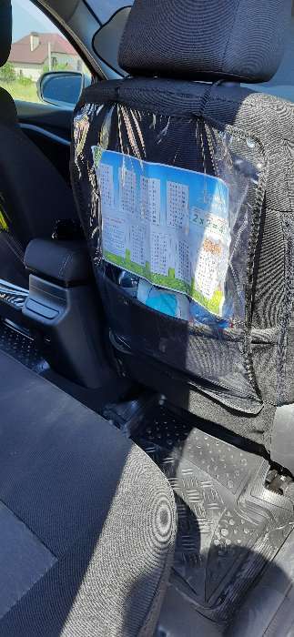 Фотография покупателя товара Защитная накидка-незапинайка на спинку сиденья автомобиля «Таблица умножения», 58,5х39,5 см. - Фото 1