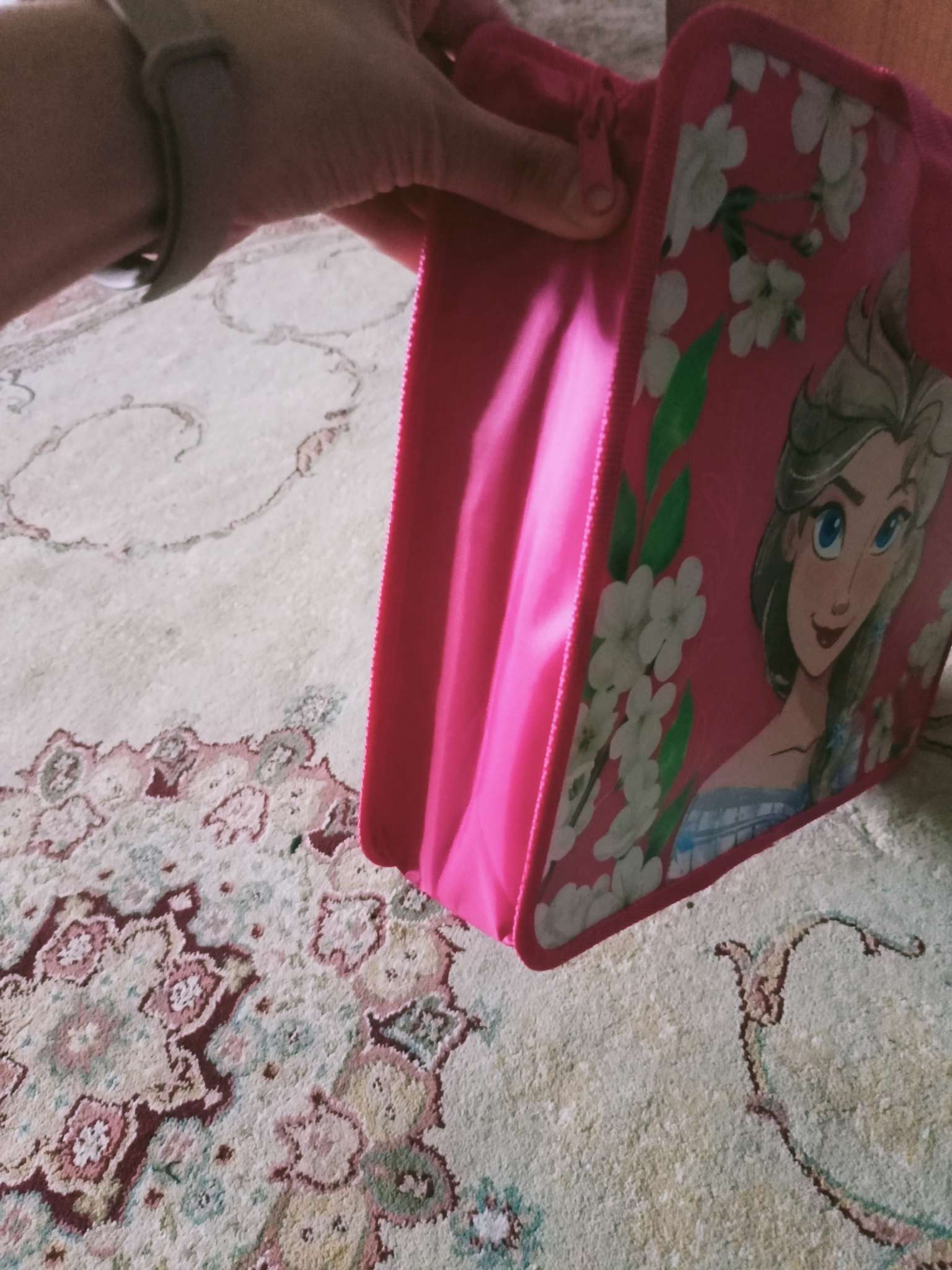 Фотография покупателя товара Папка пластиковая с ручками А4, на молнии, 7.5×33×26 см, «Холодное сердце» - Фото 2